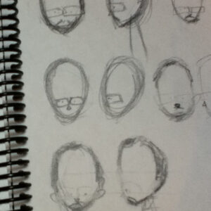 Many head sketches