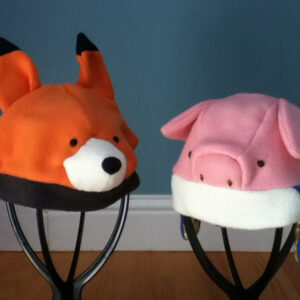 fox & pig kids fleece hat