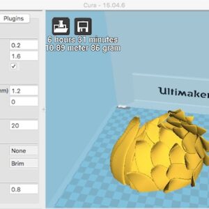 setup in UM2+Extended with 0.8mm nozzle